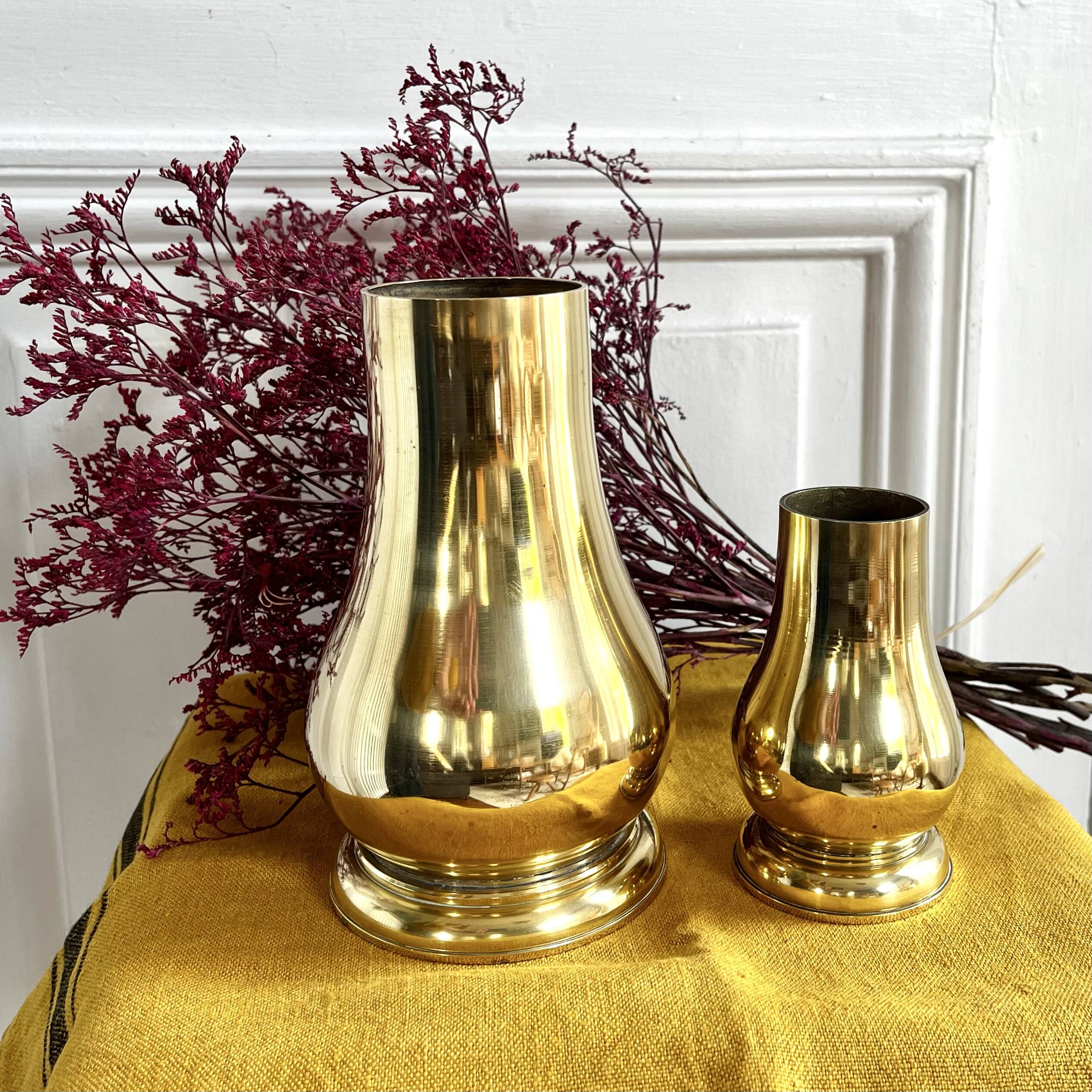Pair of brass vases