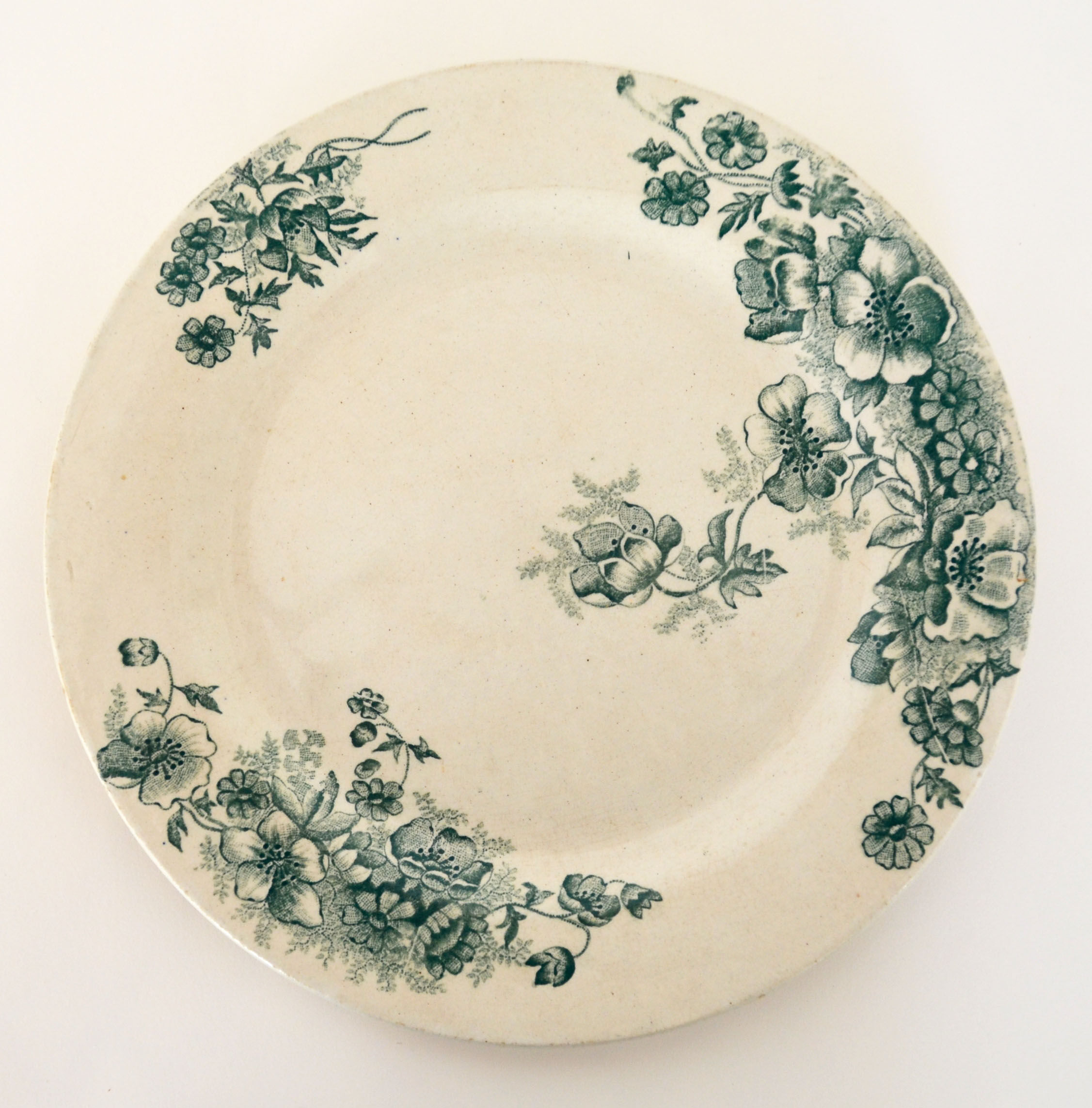 4 flat plates "Anemones" iron earth