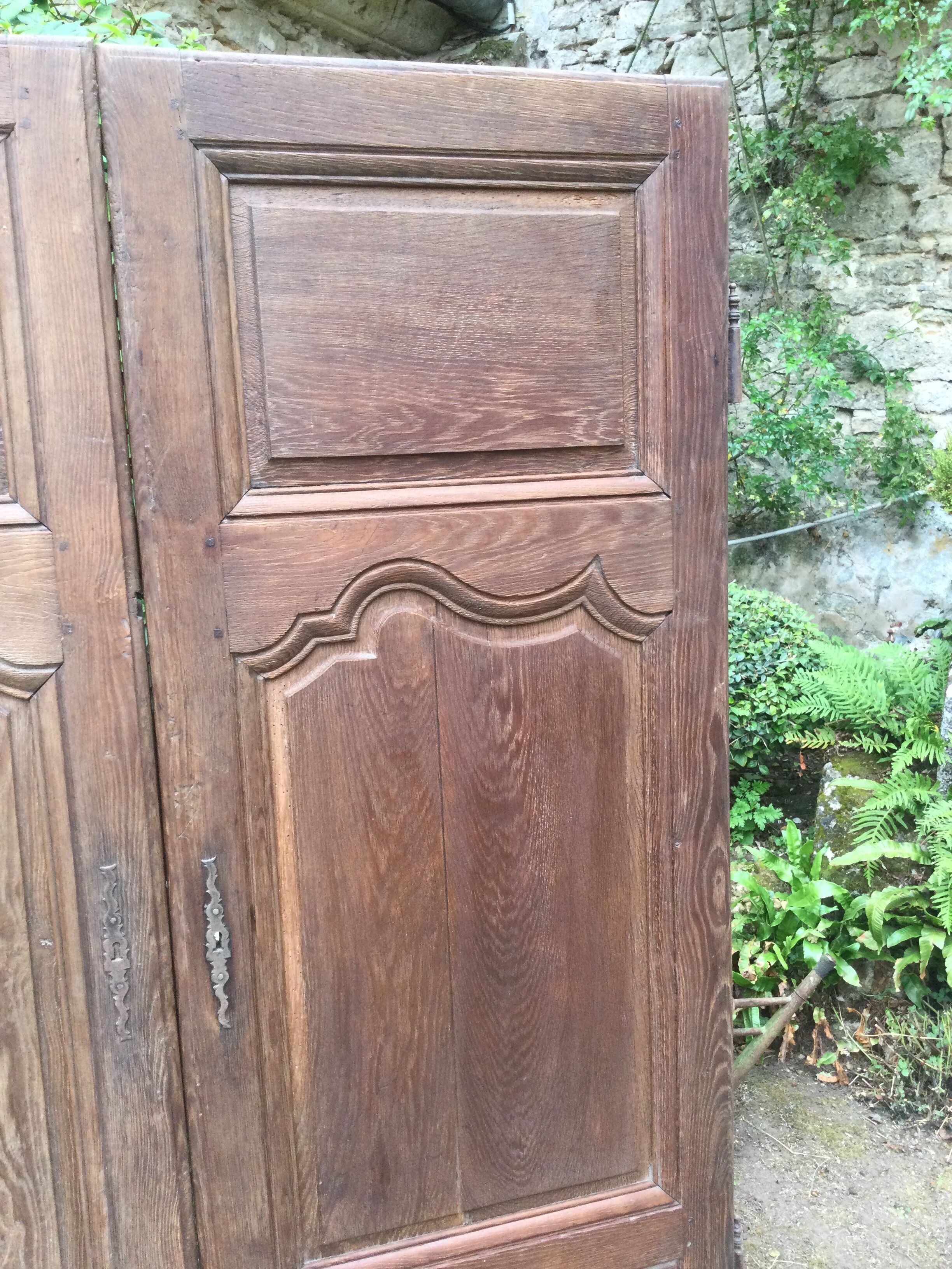 Pair of antique oak closet doors