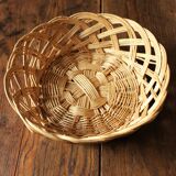 Basket basketry vintage round wicker openwork twists