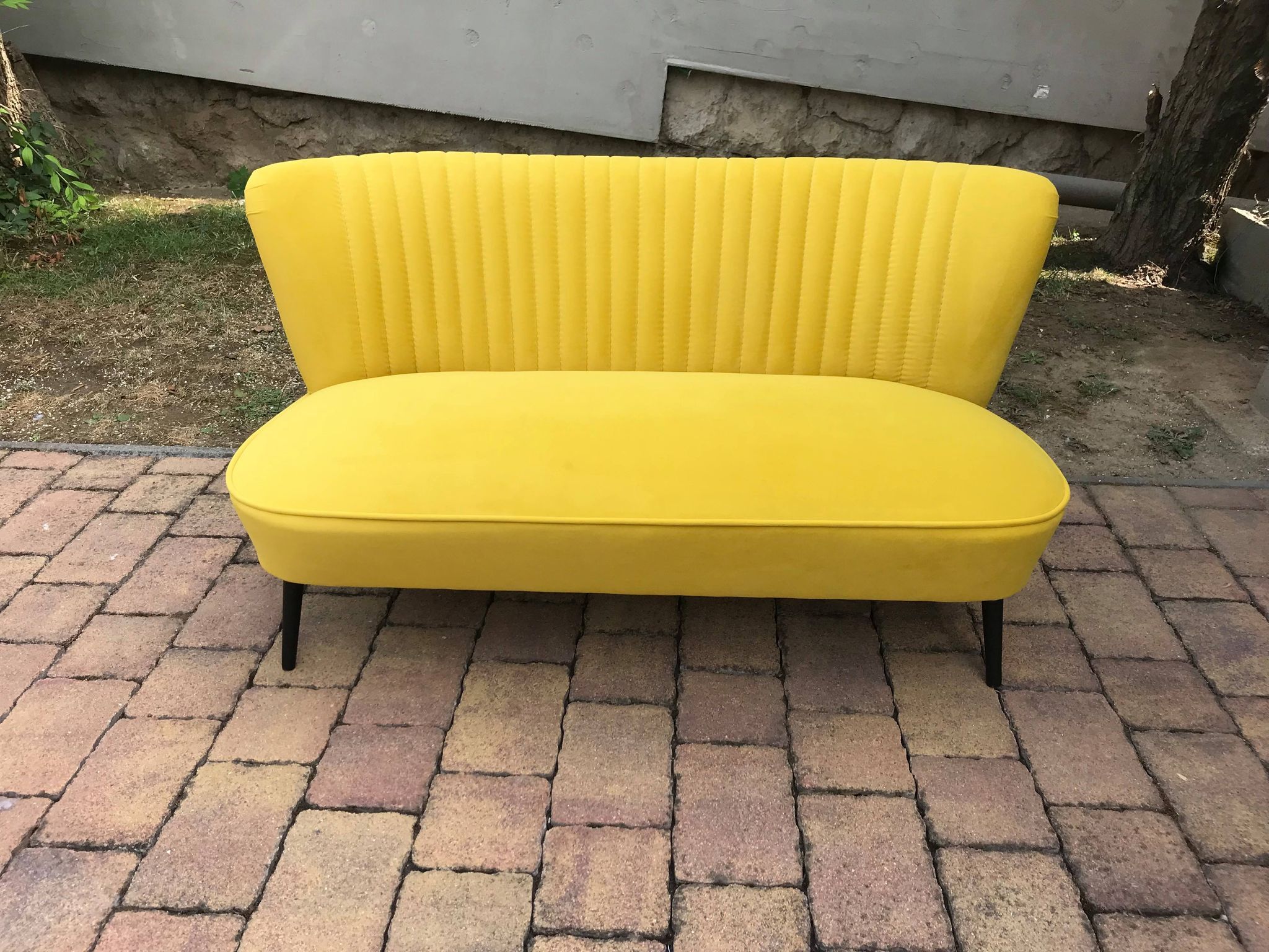 Mid-century scandinavian modern velvet sofa, 1950