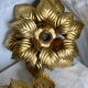 Pair of vintage Masca wall lights with golden flowers, 1970s