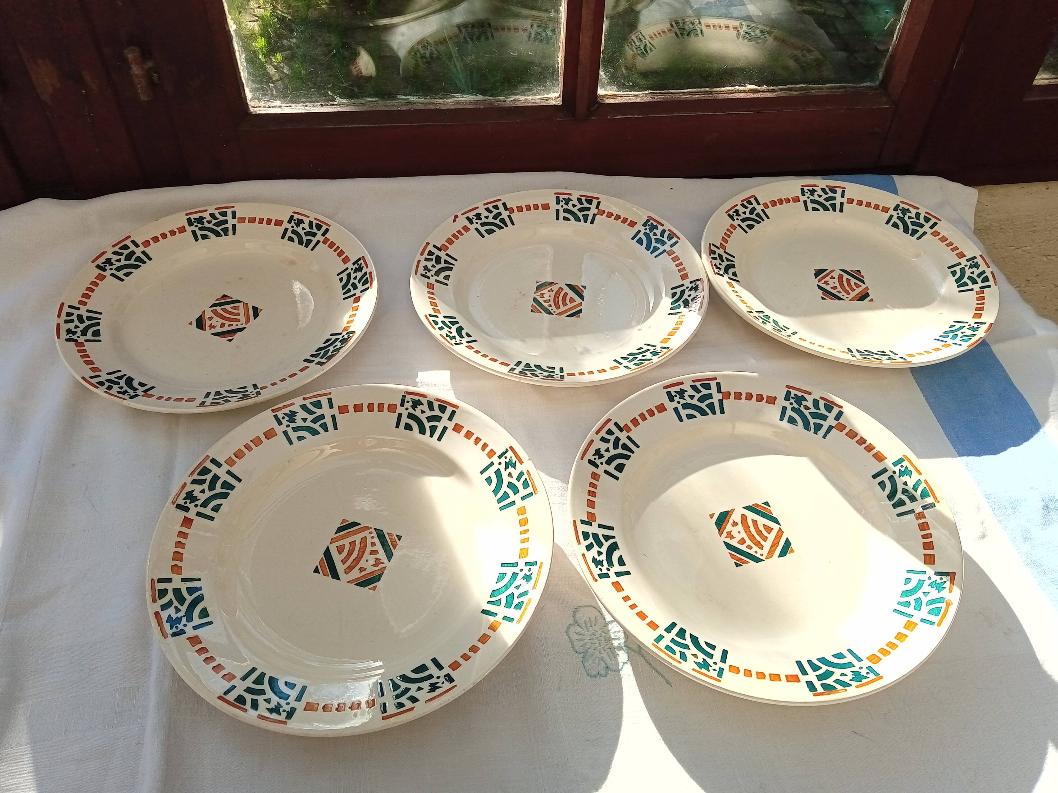 5 flat plates Terre de fer Berck / Longchamp