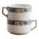 Tasses à chocolat terre de fer ivoire - Décor frise polychrome