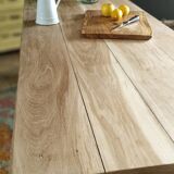 Farmhouse table in natural raw solid oak