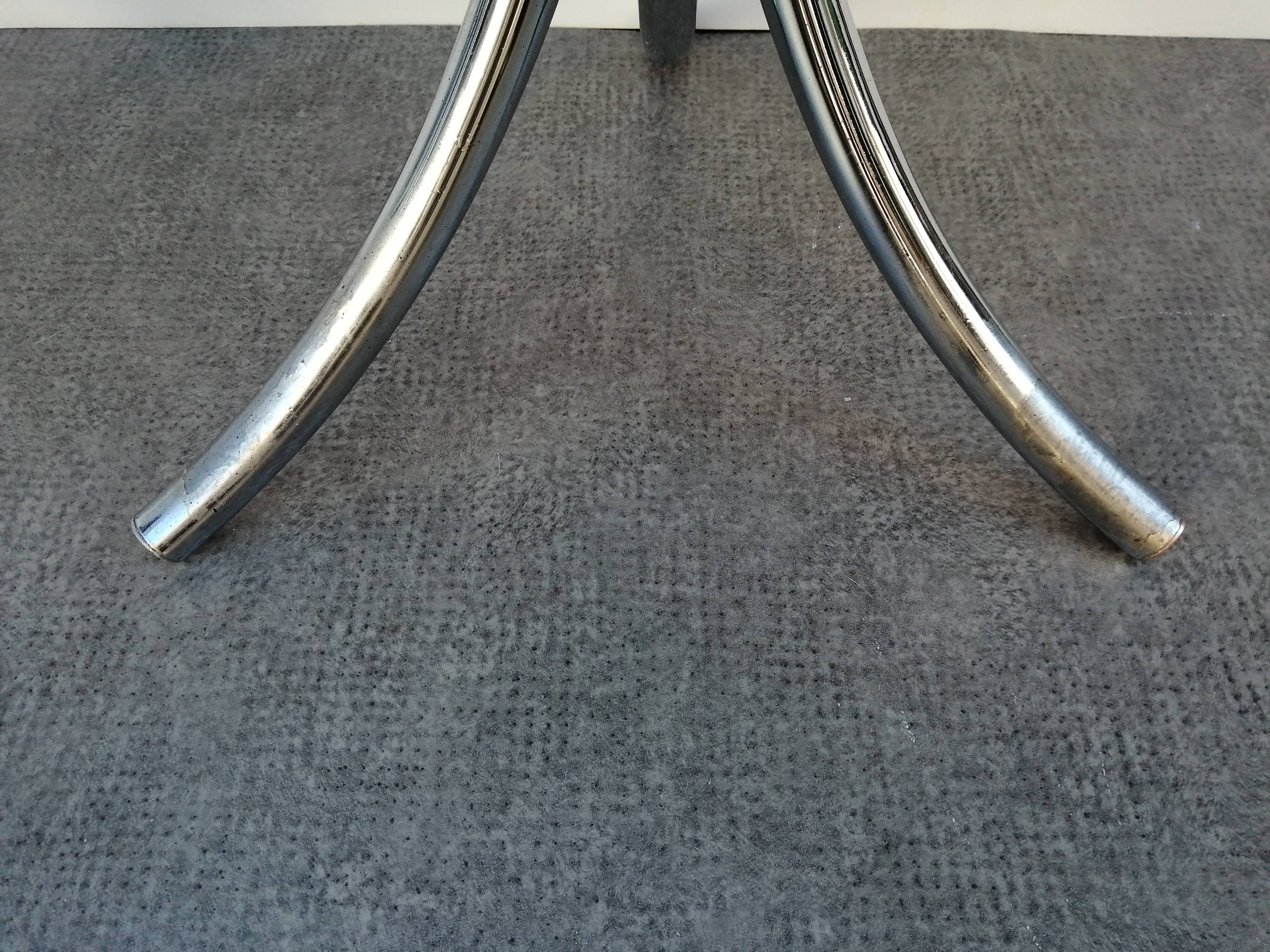 Pair of designer altuglas chairs, chrome base, vintage 1970