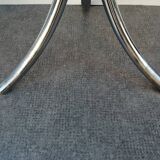 Pair of designer altuglas chairs, chrome base, vintage 1970