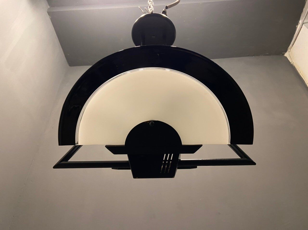 Architectural Italian Black & White Light Pendant