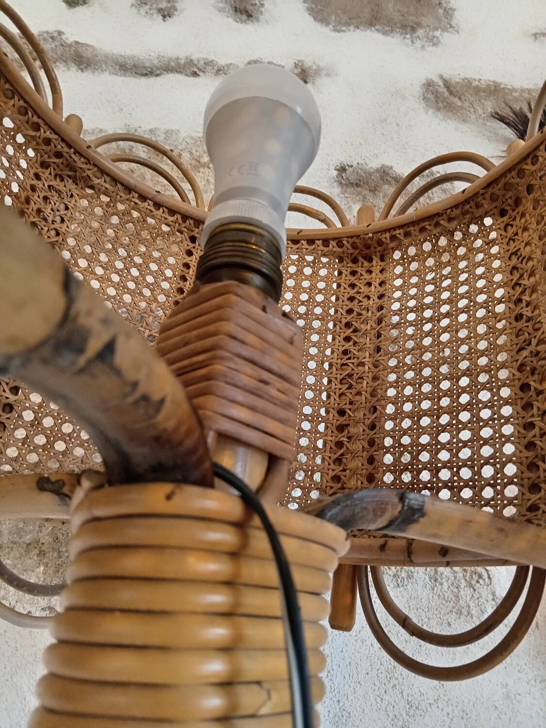 Rattan floor lamp