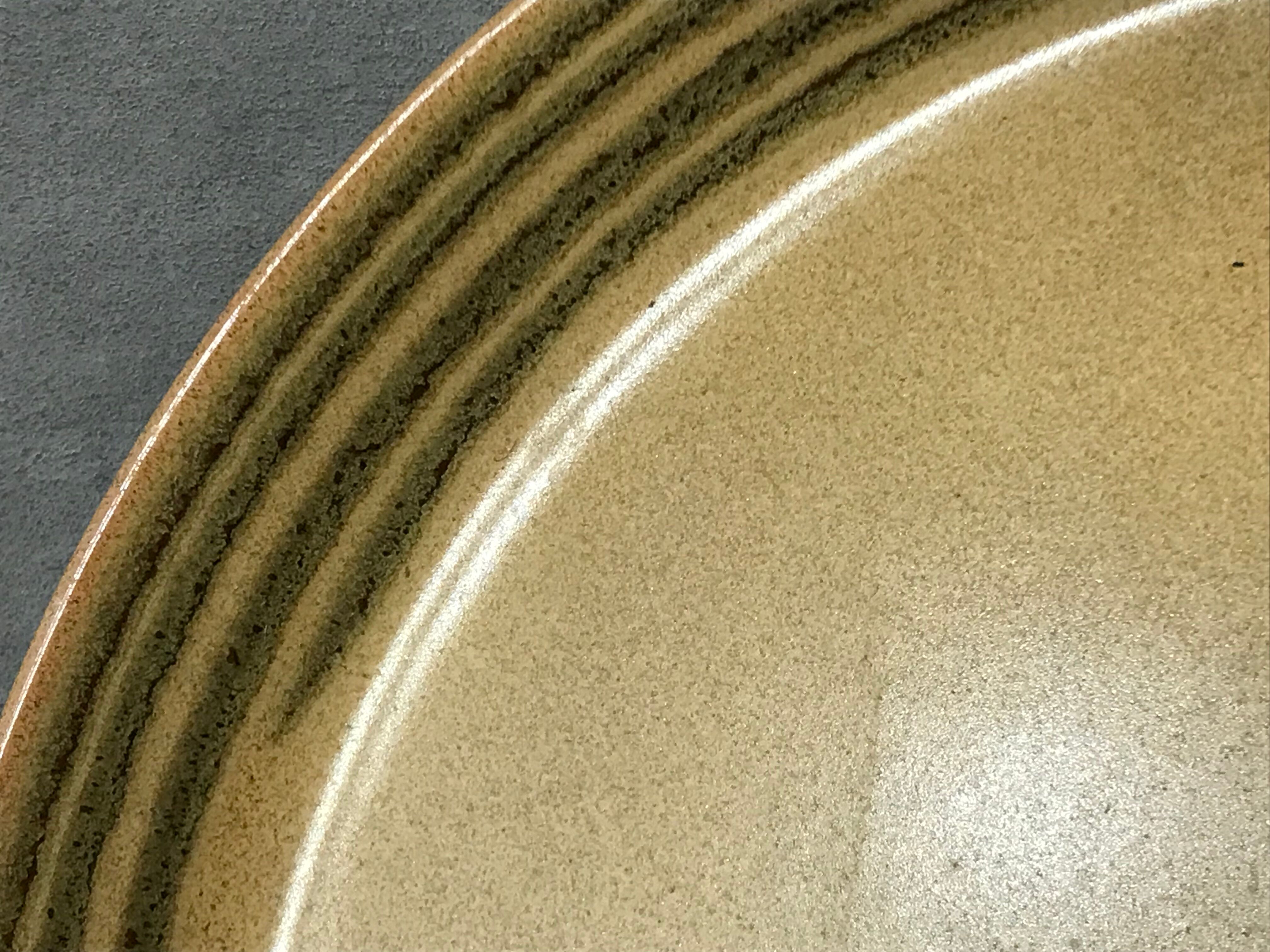 Round dish Sandstone Sarreguemines 70s