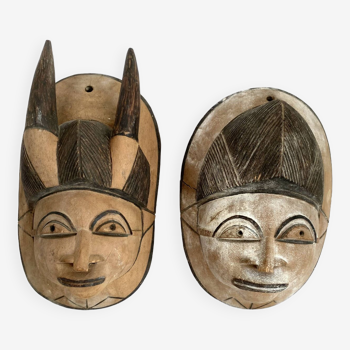 Duo heads, wall decoration, Africa