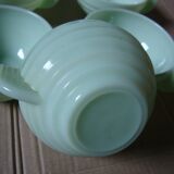 Set of 8 vintage cups in pale green opaline.