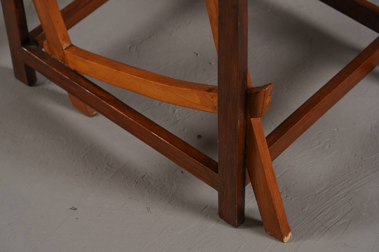 Vintage sculptural unique design dining chairs, France 1960s set of 2