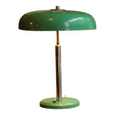 Lampe de bureau style Bauhaus en métal laqué vert, vers 1950-60