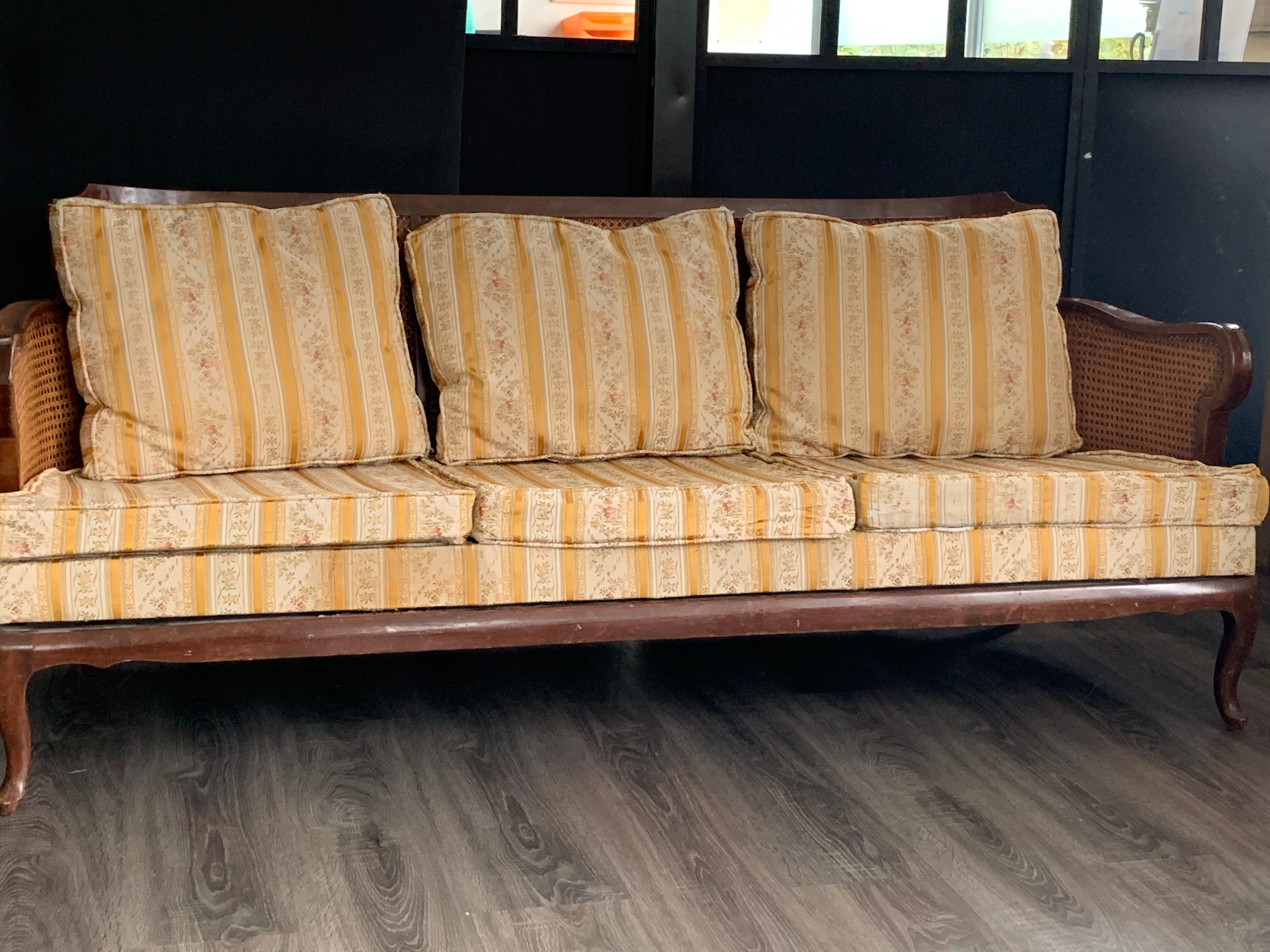 Wooden sofa and cannage