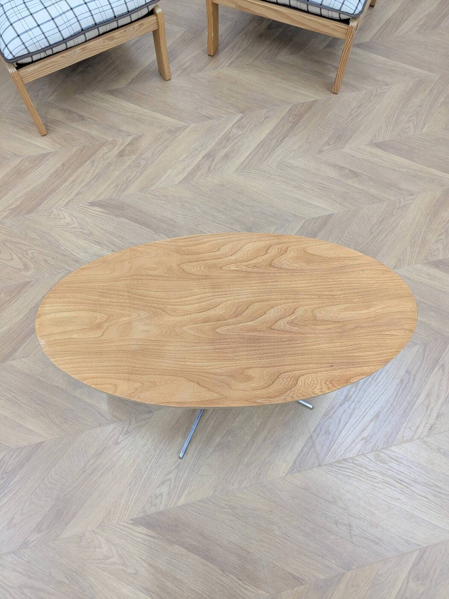 Retro coffee table with a metal base, 1970s.