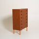 Commode haute en teck et chêne scandinave, années 1960