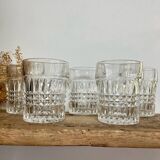 5 vintage whiskey glasses