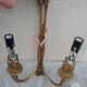 Pair of Louis XVI Style Bronze Wall Lights Forming Knots and Flowers
