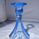 Pair of Jamestown blue Virginia candlesticks or vases by Fostori