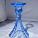 Paire de bougeoirs ou vases Jamestown blue Virginia par Fostori