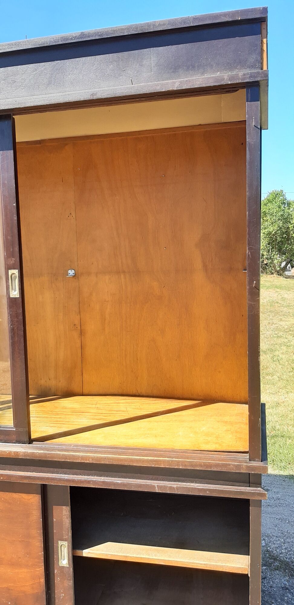 2 wood store furniture and glass doors