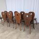 8 chaises brutalistes vintage en bois