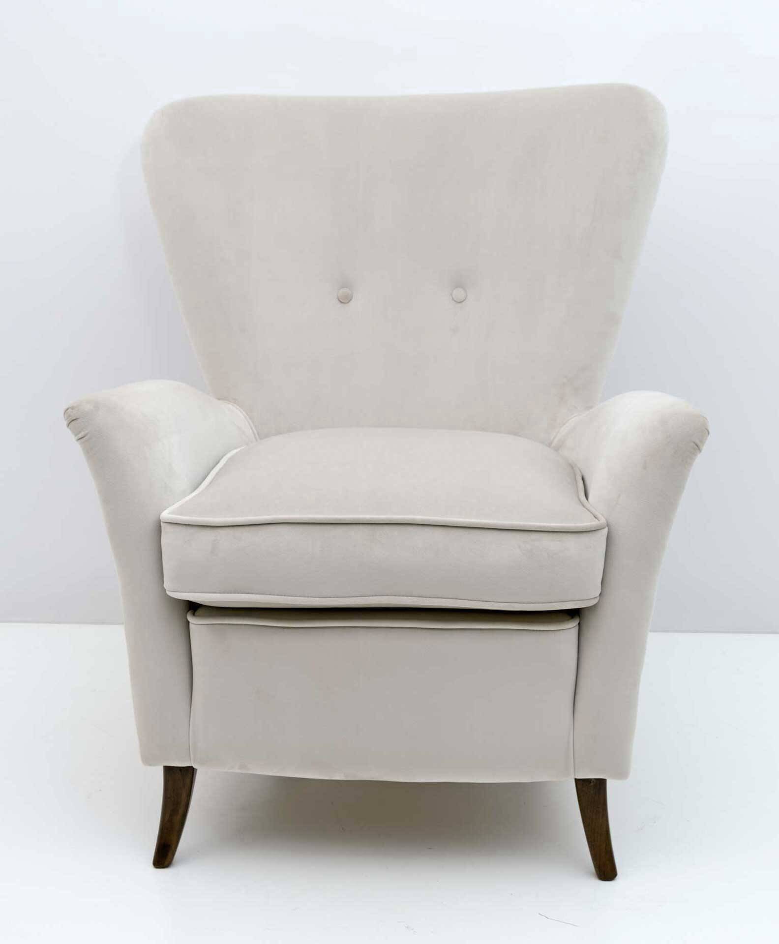 Attributed Gio Ponti Art Dèco Italian Armchair from Hotel Bristol Merano,50