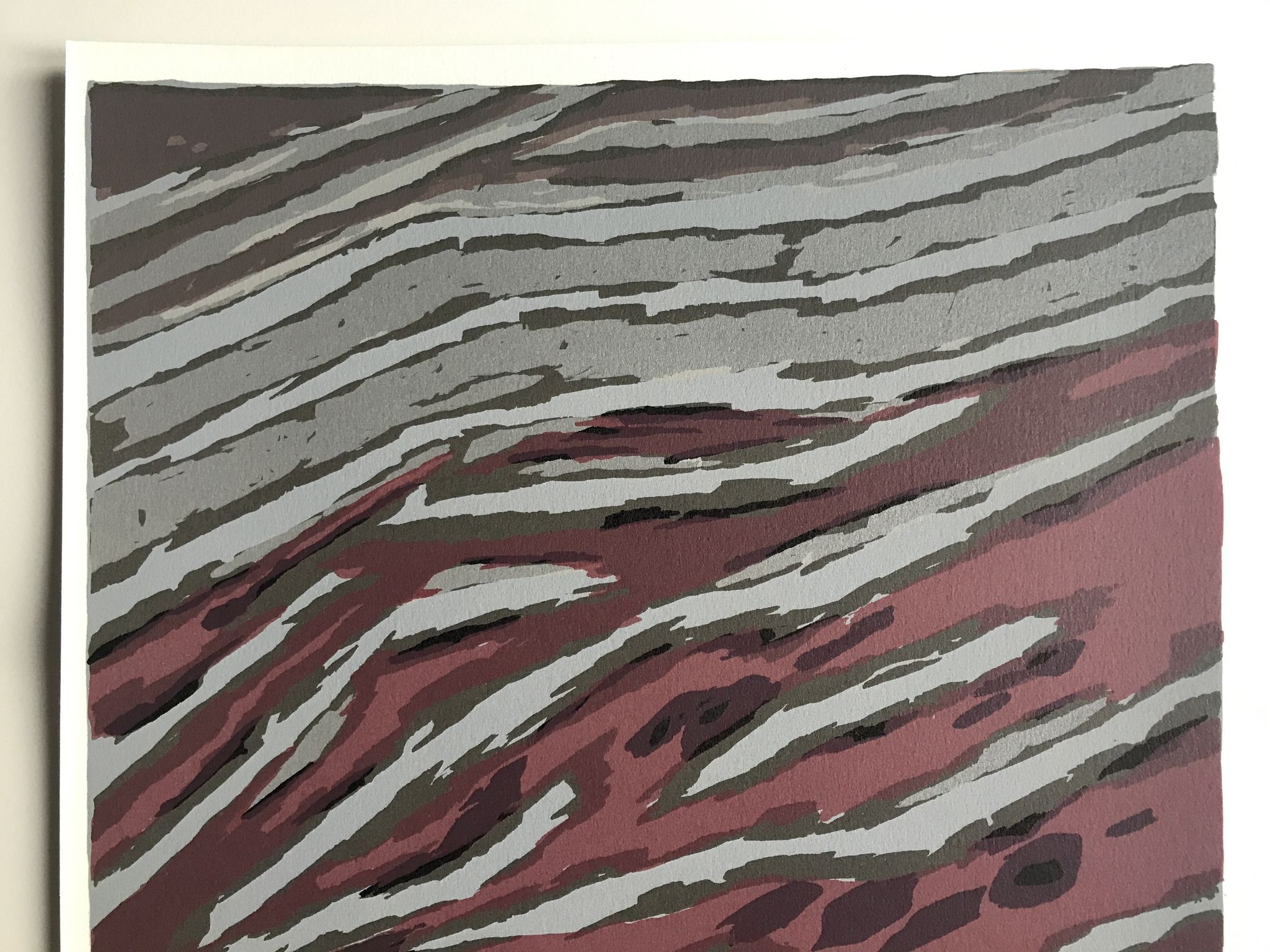 Lithographie originale sur vélin d'Arches de Raoul UBAC, Terrassements, 1978
