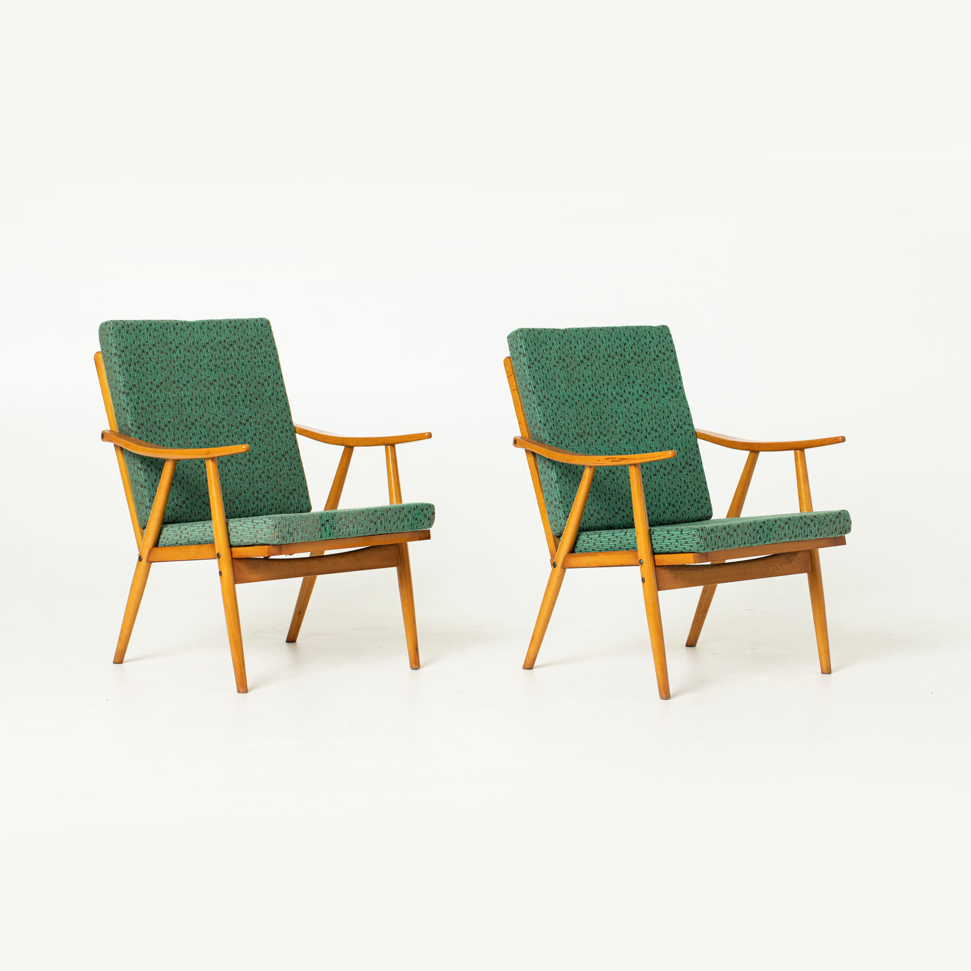Pair of mid-century armchairs by Novy Domov in original upholstery, Czechoslovakia, 1970s