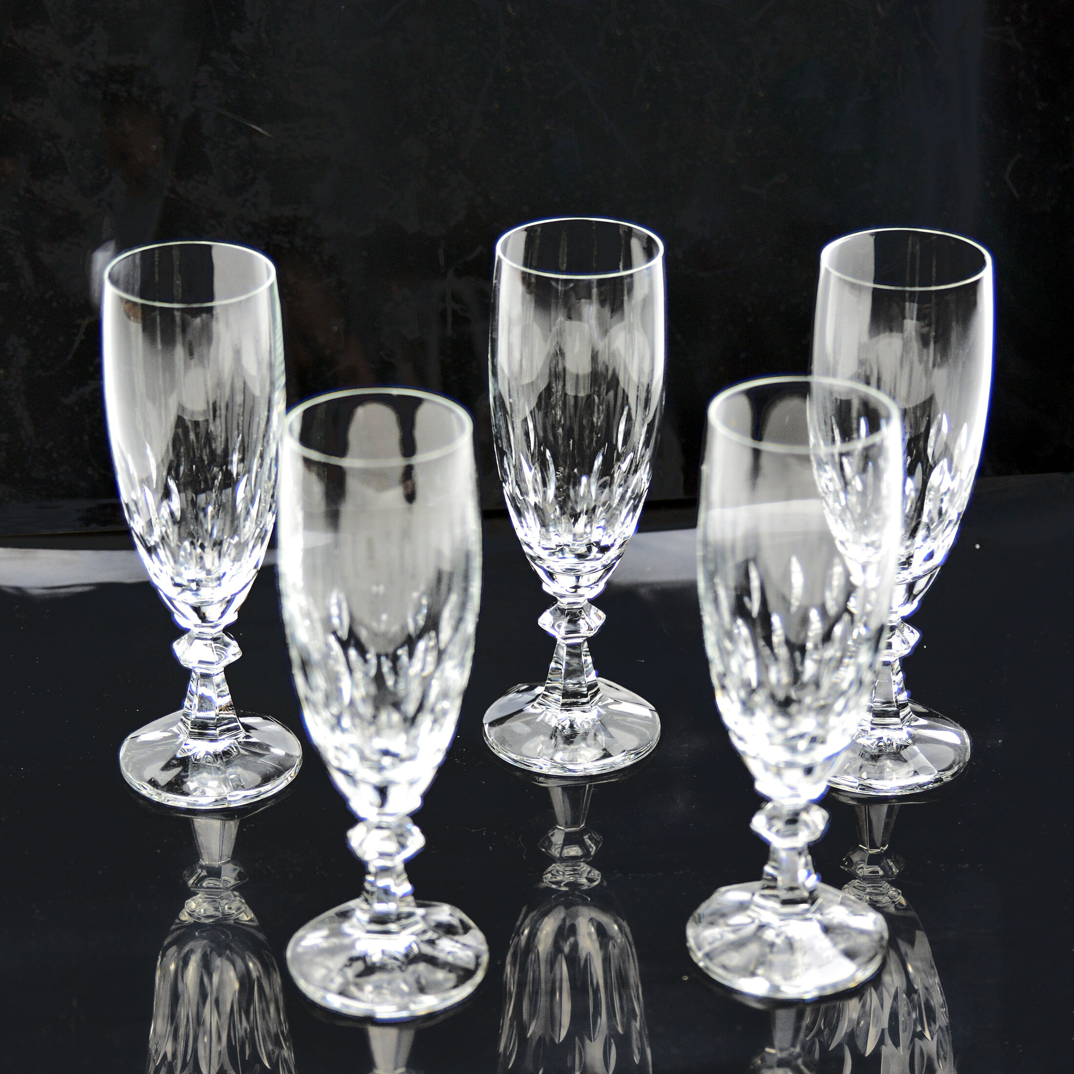 Ensemble de cinq flutes à champagne Iris, Villeroy & Boch, Allemagne