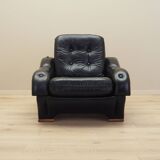Black armchair, Italian design, 1980s, manufacture: Italy