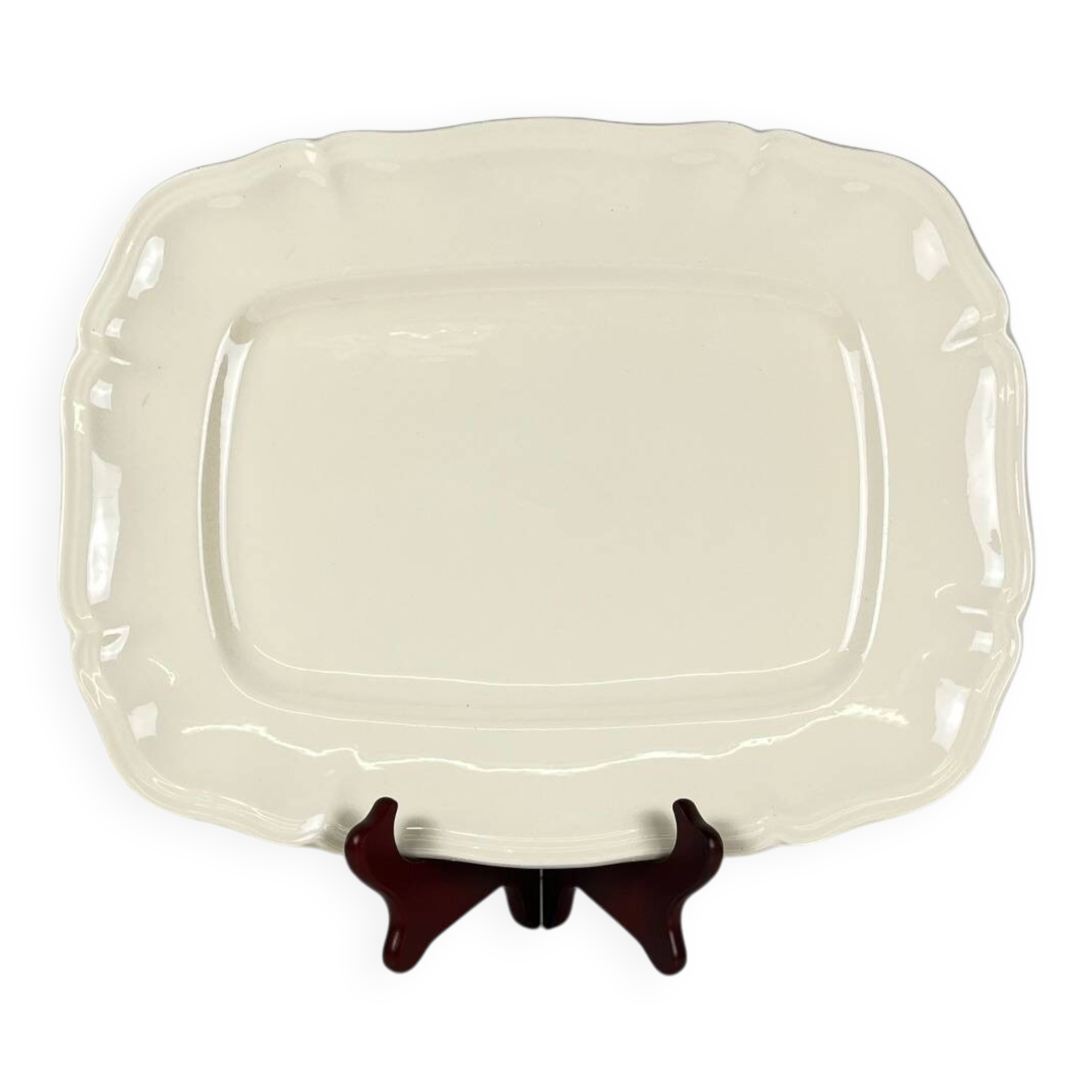 Large rectangular Sarreguemines cream dish, early 20th century.