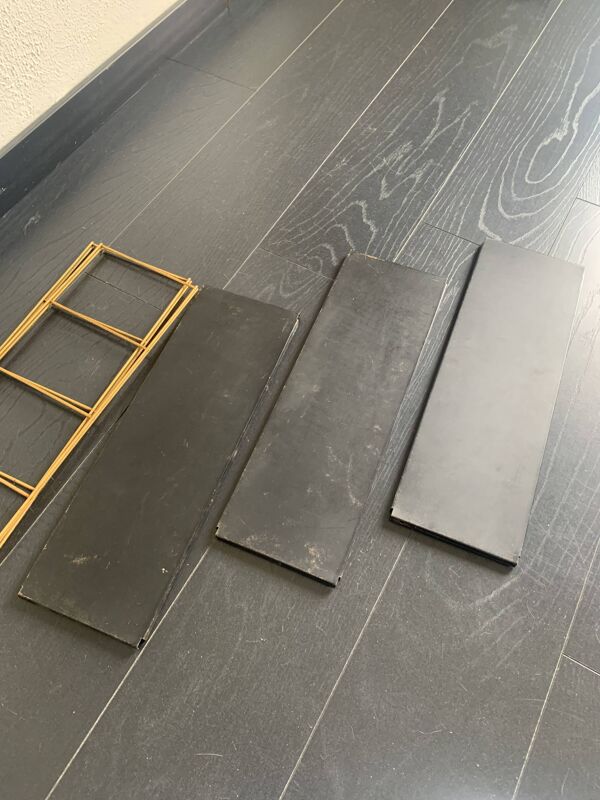 Etagère vintage 1960 String murale noir doré - 60 x 48 cm