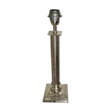 Pied de lampe en métal argenté