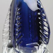 Blue & Crystal Art Glass Table Lamp — Sweden, circa 1955–1965
