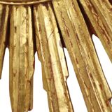 Large Gold Leaf Gilded Wooden Sun Mirror Sunburst Mirror 75cm