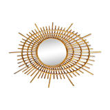 Miroir vintage en rotin ( dit ORTF )