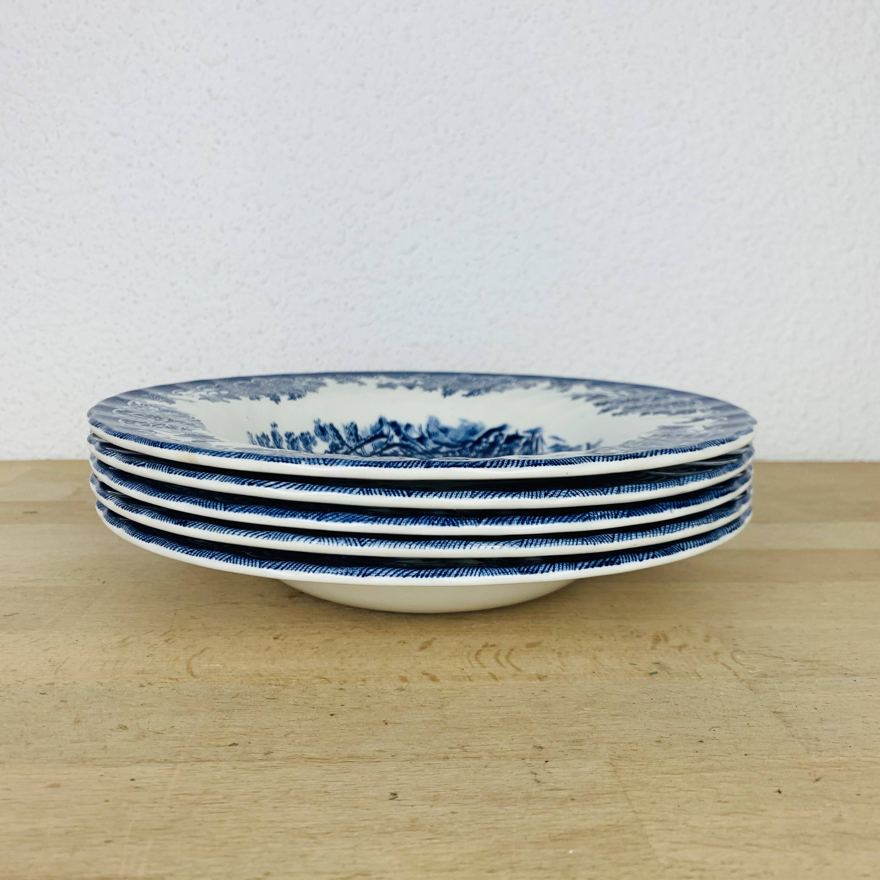 5 Myott The Brook English ironstone soup plates