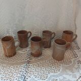 6 stoneware mugs / cups / tankards