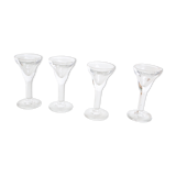 Set de 4 verres à liqueur, verre à pieds, vintage
