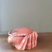 Vintage crab box in ceramic signed Caugant