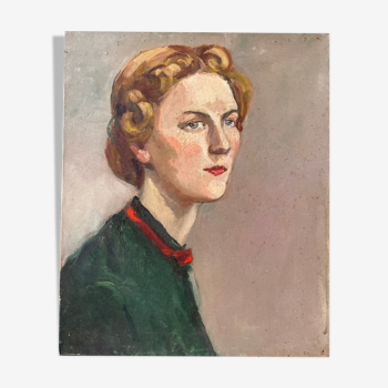 Old painting, portrait of the 1930s