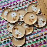 Set of 10 MDL stoneware dessert plates