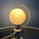 Vintage chrome table lamp with glass shade