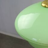Mid-Century Italian Green Glass and Brass Pendant Lamp