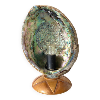 Vintage abalone shell lamp