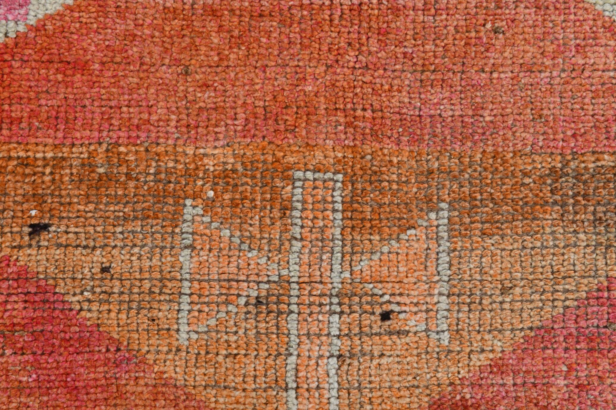 3x11 Shades Of Pink Antique Runner Rug, Handmade Runner Rug, 96x329Cm