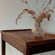 Vintage wooden wheeled side table/console.