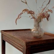 Vintage wooden wheeled side table/console